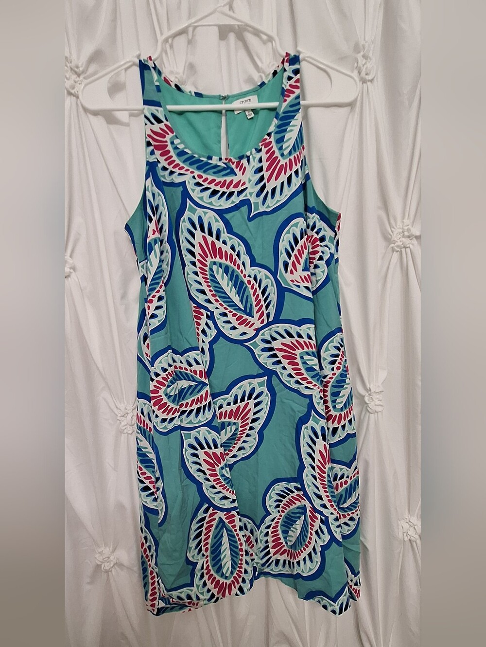 crown & ivy Aqua and Blue Floral-Print Midi Dress